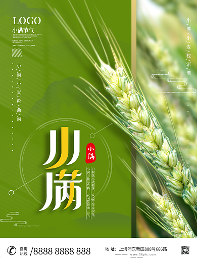 摄影图小满节气海报设计