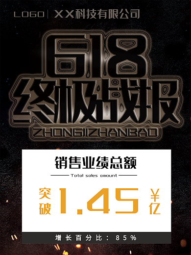 黑色字体效果公司战报海报