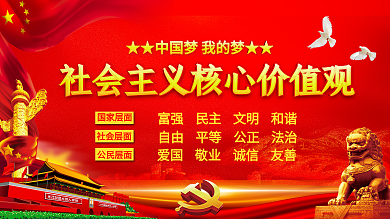 党建社会主义核心价值观宣传展板设计图片