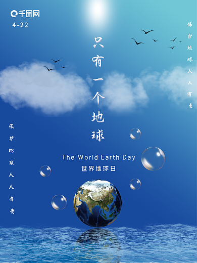 世界地球日保护地球环保海报