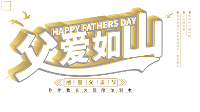 原厂2.5D父爱如山父亲节展板海报