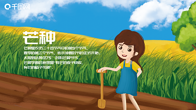 原创插画手绘芒种节气图