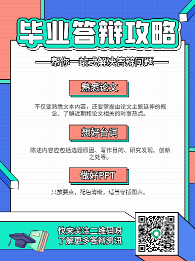 小清新毕业季毕业答辩攻略通知海报