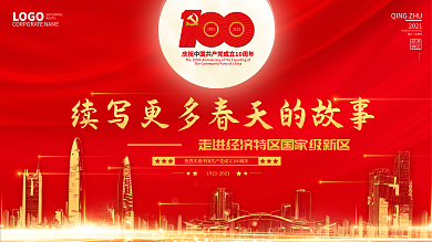 庆祝建党100周年主题展板