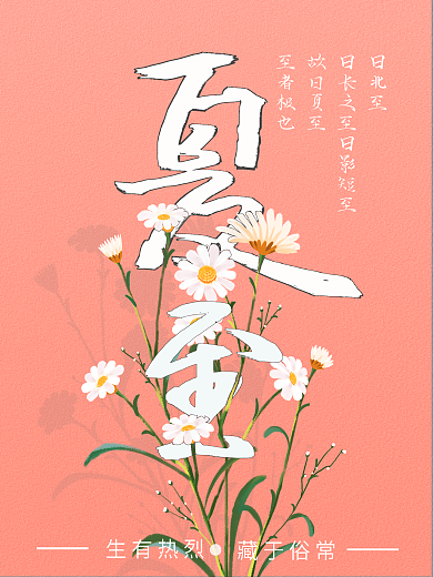 二十四节气夏至节气海报
