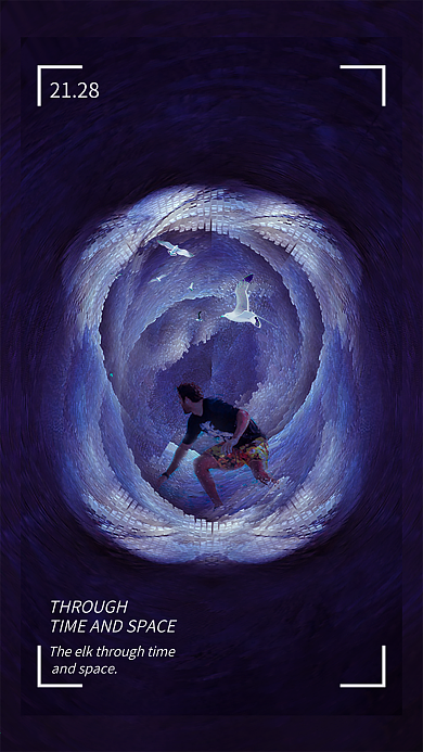 3d梦幻旋涡渐变冲浪创意海报