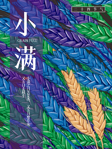 小满二十四节气海报麦子背景