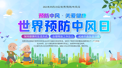 世界预防中风日展板