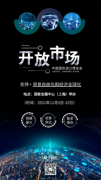 中国国际进口博览会开放经济市场配图