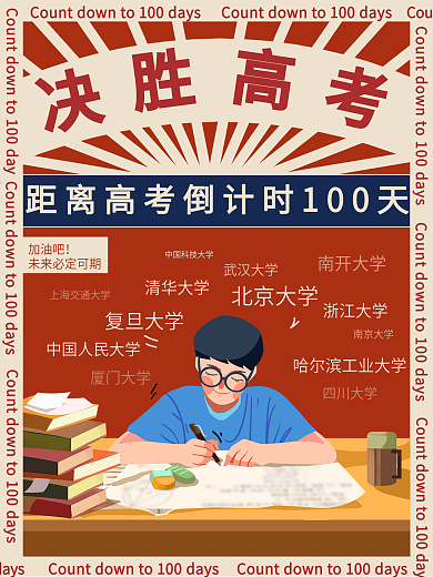高考倒计时百天海报