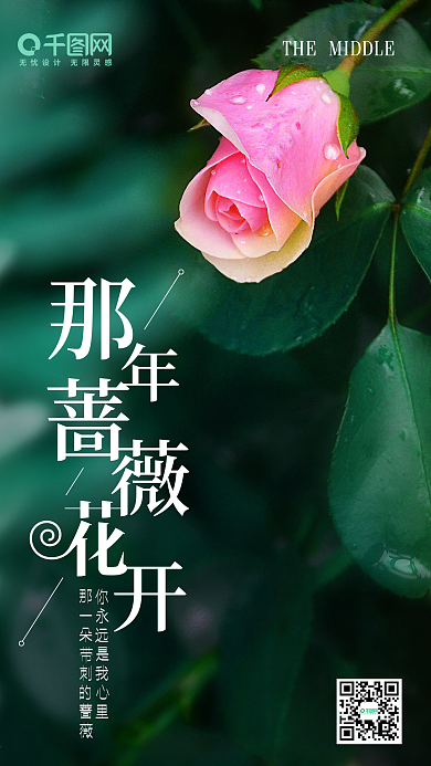 蔷薇季小清新心语心情文艺配图旅游节日海报