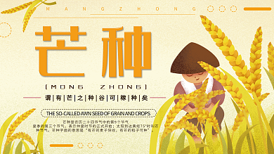 创意简约手绘风芒种传统节气宣传展板