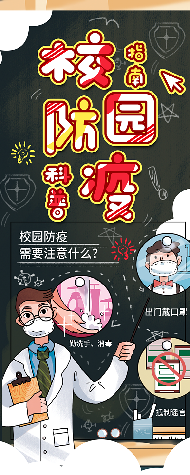 校园防疫科普宣传干货分享手机海报信息长图