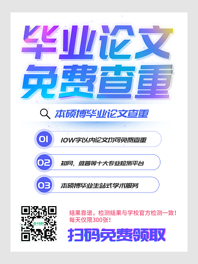 蓝色科技风毕业论文查重海报