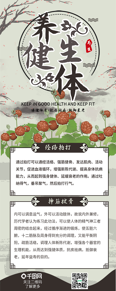 养生健体中国中药健康保健简约信息长图
