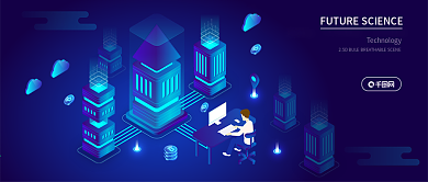 2.5D智能科技数据办公插画公众号封面