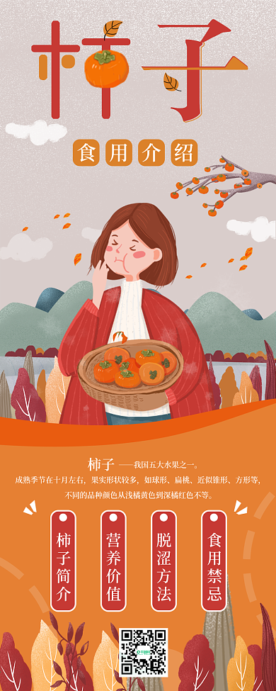 柿子食用介绍信息长图