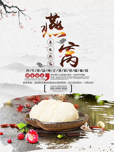 养生燕窝养生珍品中华养生海报设计