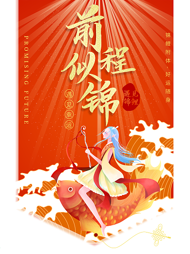锦鲤转发锦鲤许愿祈福海报