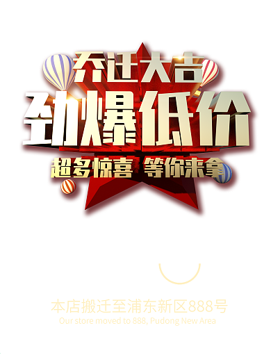 乔迁搬店促销海报展板