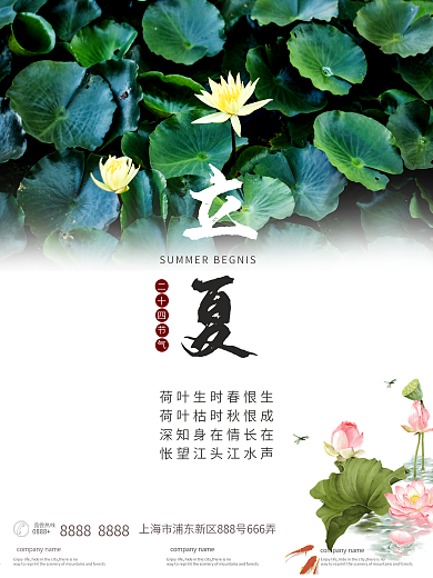 24节气简约立夏海报