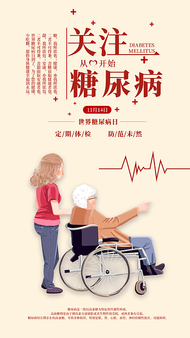 关注糖尿病患者手机海报配图