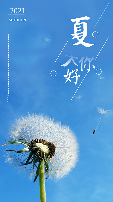 手机用图夏天你好心语心情小清新闪屏