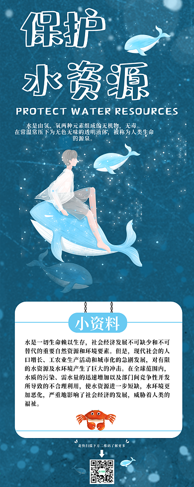 保护水资源信息长图