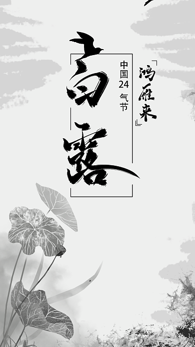 原创中国风白露气节动态海报短视频AE模板
