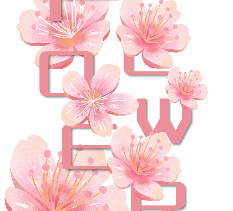 花與字母櫻花活動策劃模板