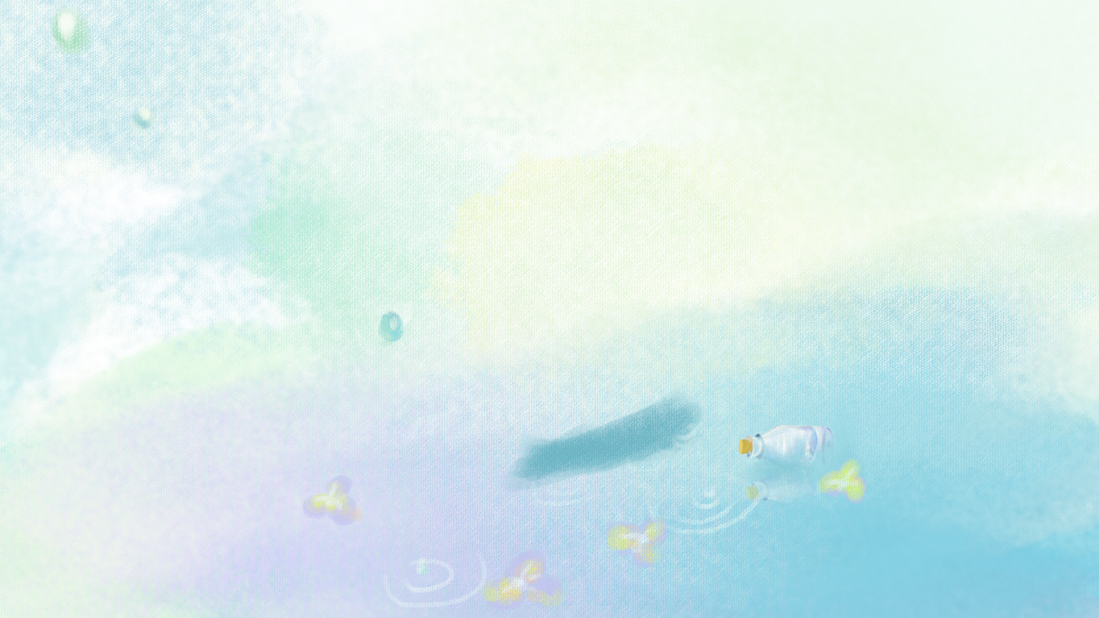 十月你好夢幻少女漂流瓶ppt模板