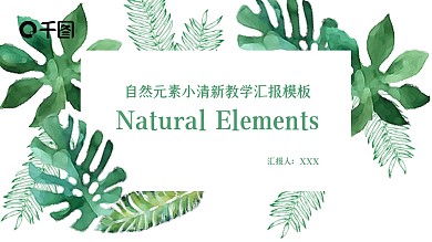 自然元素小清新教学汇报PPT模板