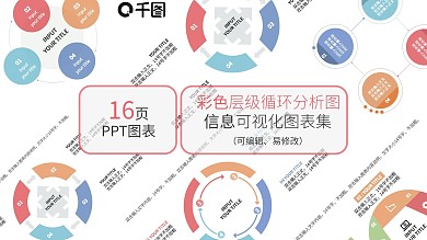 彩色创意层级循环分析ppt图表合集
