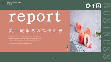 莫兰迪杂志风文艺工作汇报PPT模板