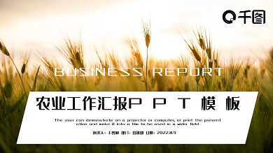 农业工作汇报PPT模板