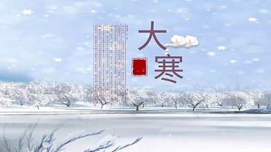 清新风二十四节气之大寒主题汇报PPT模板