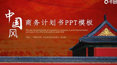2022红色中国风商务计划书PPT模板