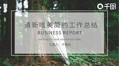 清新唯美简约工作总结PPT模板
