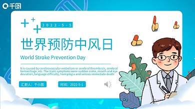 世界预防中风日PPT模板