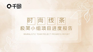 时尚线条小组项目进度报告PPT模板