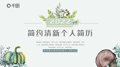 简约风小清新个人简历PPT模板