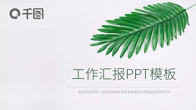 通用简约清新简约风工作汇报PPT模版