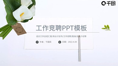 清新范工作竞聘总结汇报PPT模板