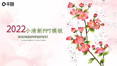 红色花卉小清新计划总结PPT模板
