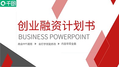 商务风创业融资计划书PPT模板