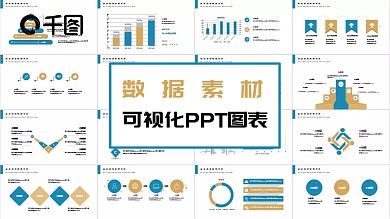 简约数据素材信息可视化PPT图表