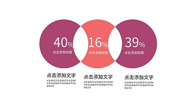 清新配色三项交叉PPT模板素材