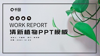 清新植物PPT模板