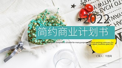 时尚简约商业计划书PPT模板