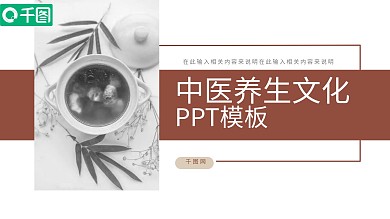 简约中医养生文化宣传PPT模板